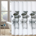 12 hooks printed waterproof bathroom shower curtain